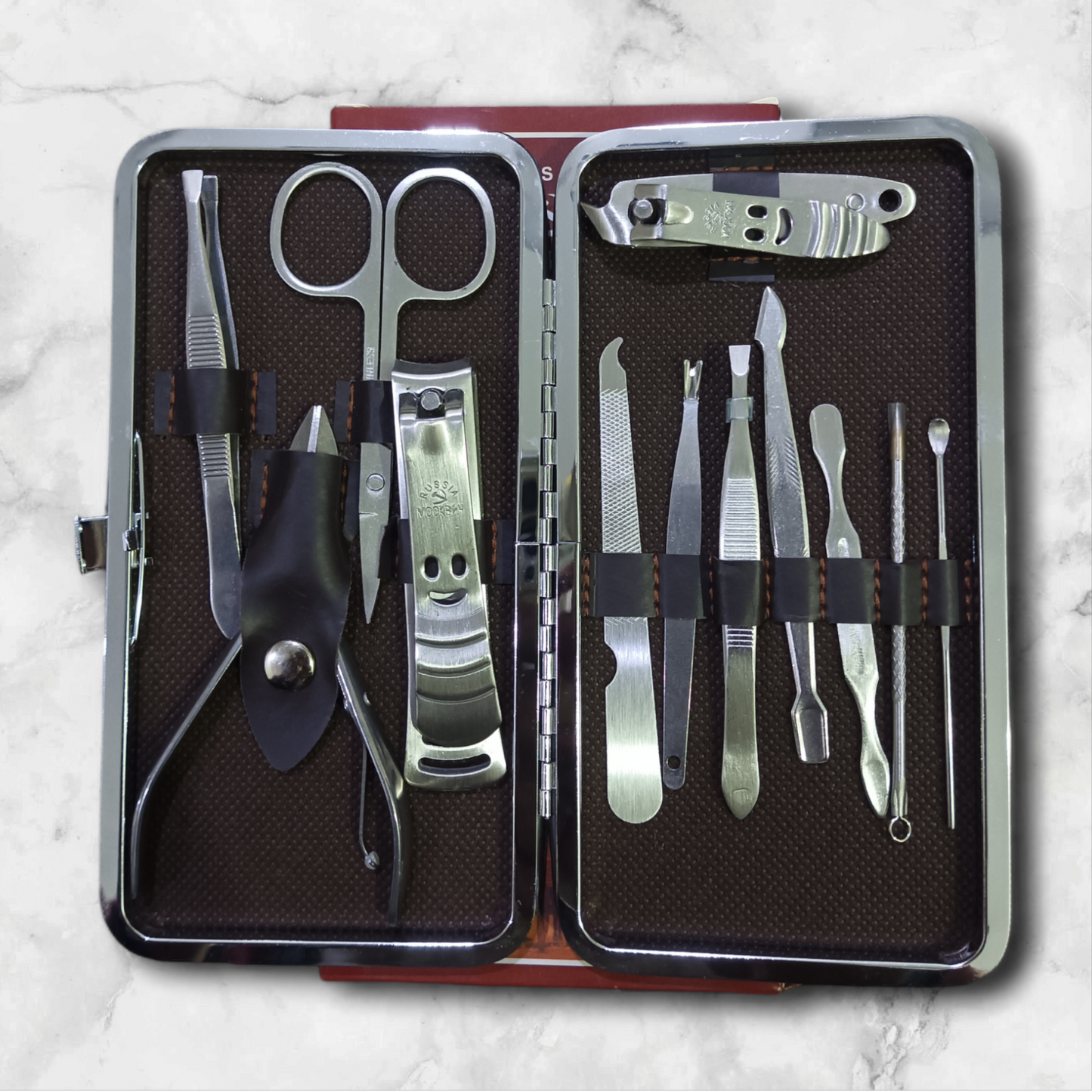 12 Pc's Manicure Tool Set Stainless Steel