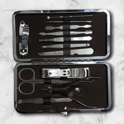 12  Pc's Manicure Tool Set Stainless Steel