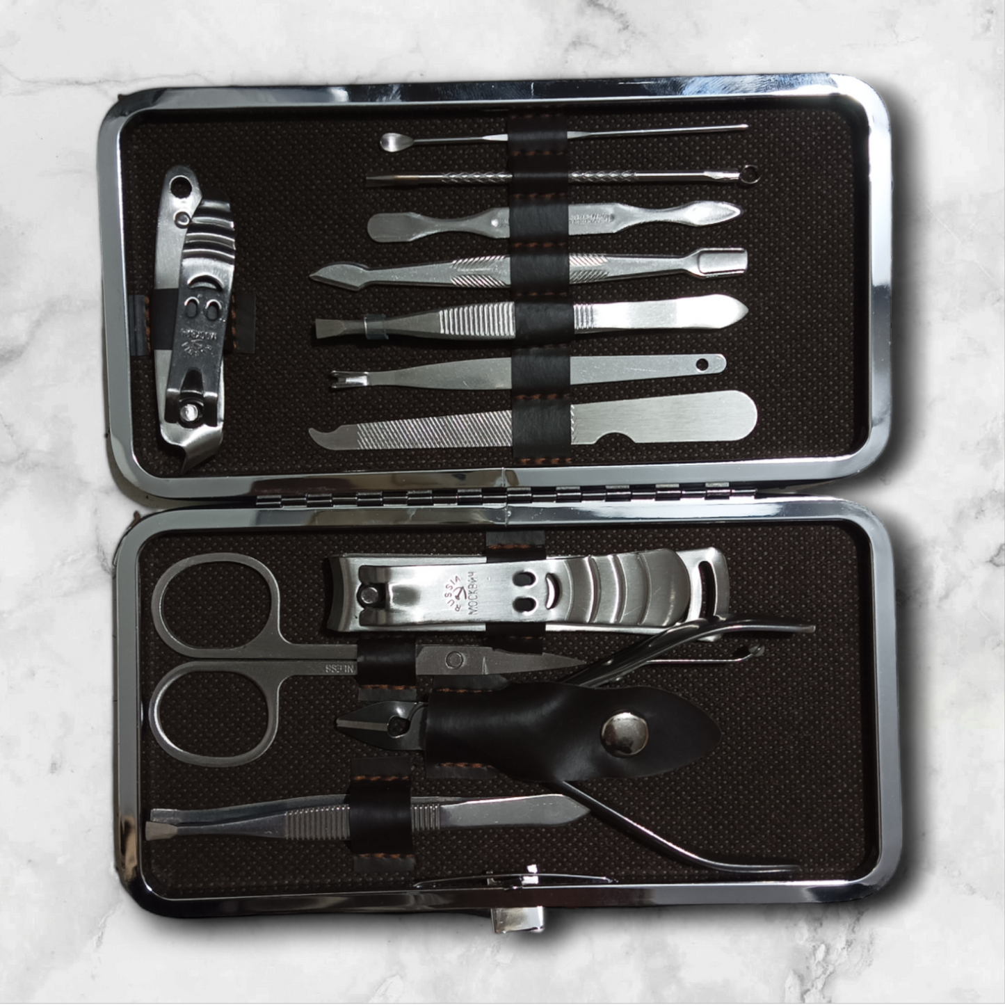 12 Pc's Manicure Tool Set Stainless Steel