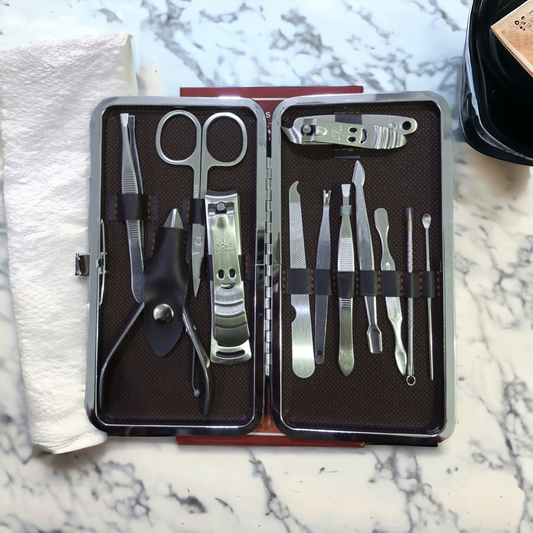12  Pc's Manicure Tool Set Stainless Steel