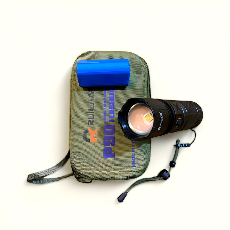 Ruilang P90 High-Power LED Flashlight with 8800 mAh Battery